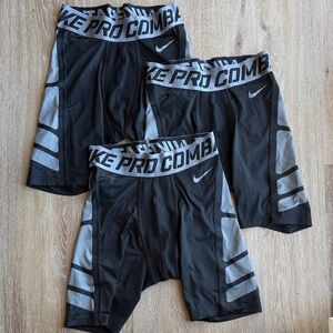 Nike Pro Combat Men's Black and Gray Boxer Briefs